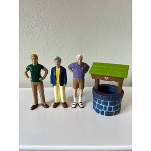 Lakeshore Dollhouse Figures Mom Grandma Grandpa and Wishing Well Lot of 4